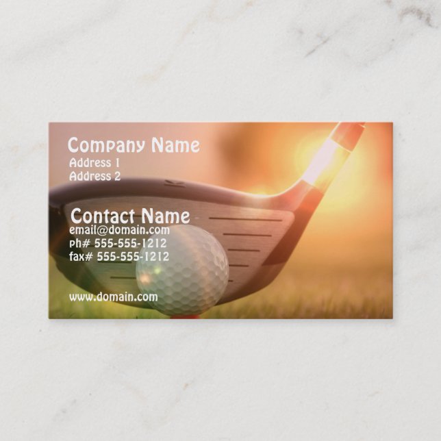 Golf Putter Business Card (Front)