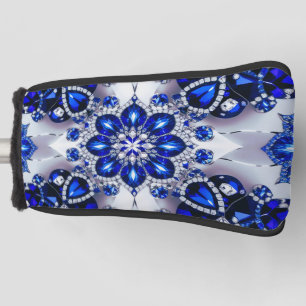 Golf Putter Cover with Blue White Colours Design