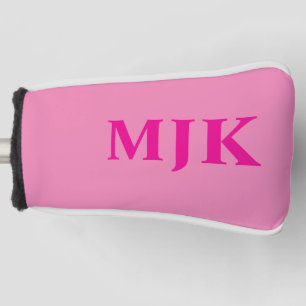 Golf Putter Head Cover with Hot Pink Monogram