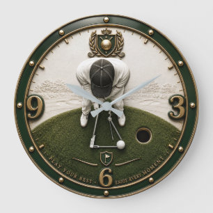 Golf Putting Golfer Gift Large Clock