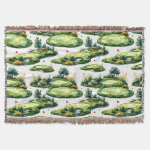 Golf Putting Green Throw Blanket