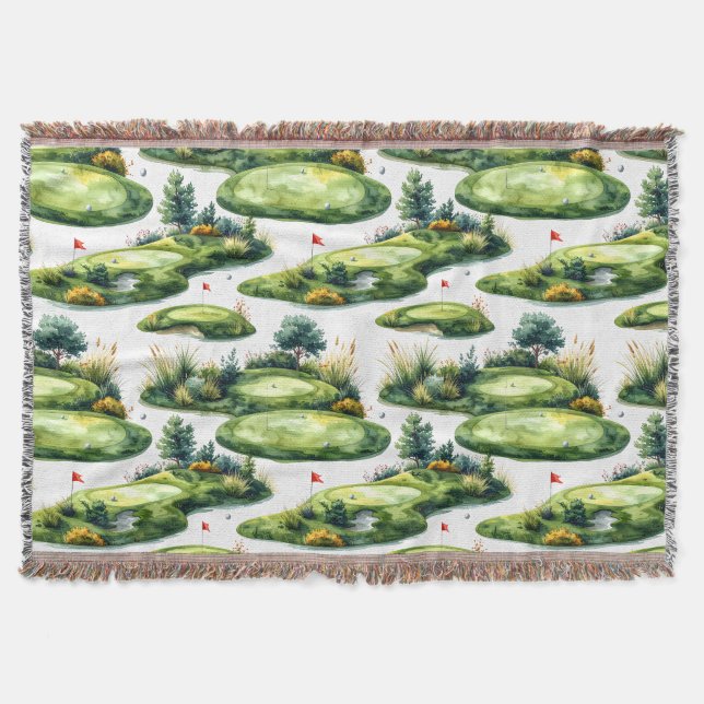 Golf Putting Green Throw Blanket (Front)