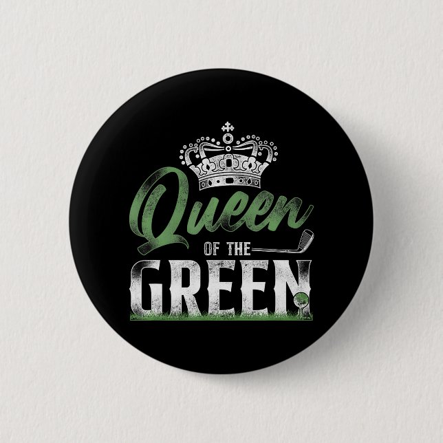 Golf Queen Crown Queen Of The Green 2 Inch Round Button (Front)
