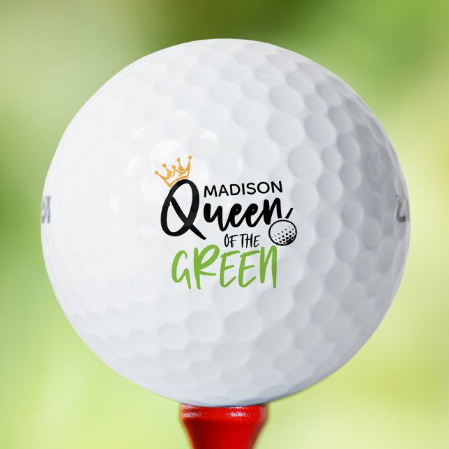 Golf Queen Of The Green Funny Modern Personalized Balls (Creator Uploaded)