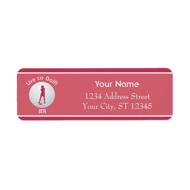 Golf Quote Ball Lady Golfer Initials Magneta Pink (Front)