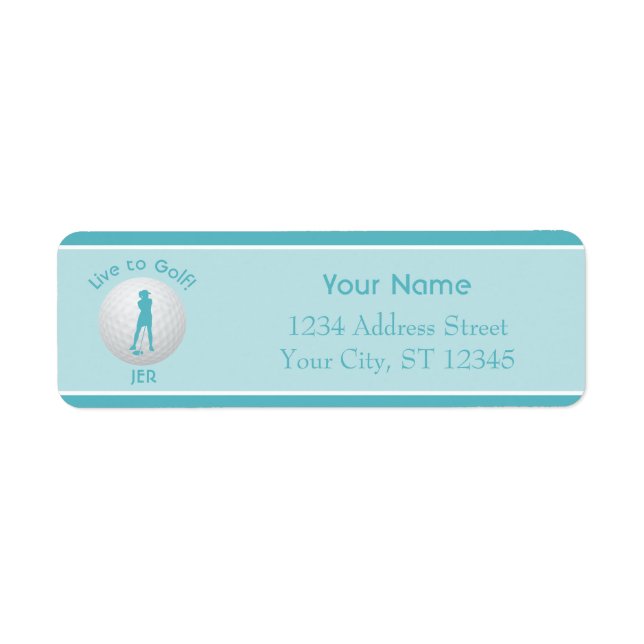 Golf Quote Ball Lady Golfer Initials Teal Green (Front)