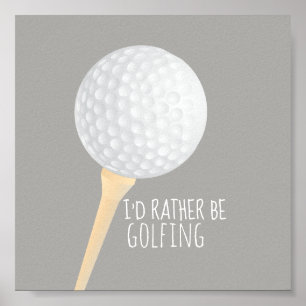 golf quote poster for golfers grey and white