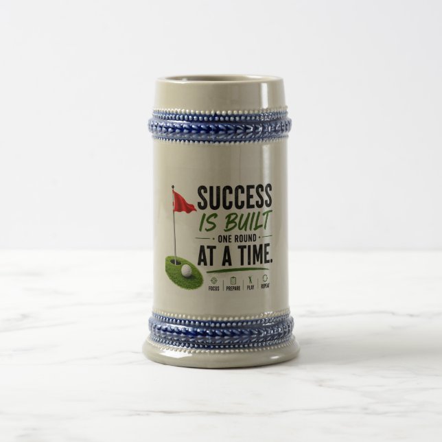 Golf Red Flag Golf Lifestyle Typography Design  Beer Stein (Center)