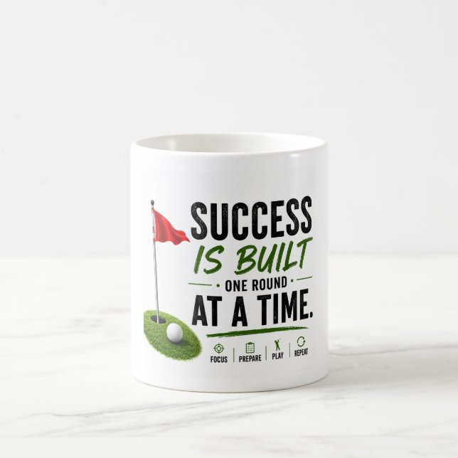 Golf Red Flag Golf Lifestyle Typography Design  Coffee Mug (Center)