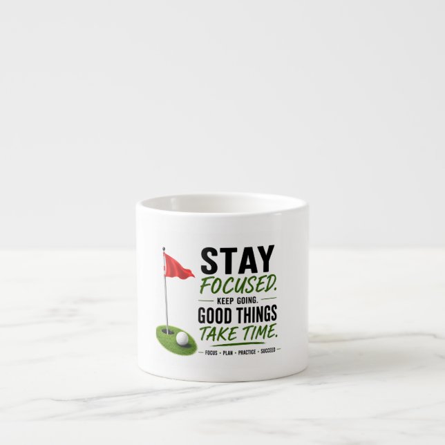 Golf Red Flag Golf Lifestyle Typography Design  Espresso Cup (Front)