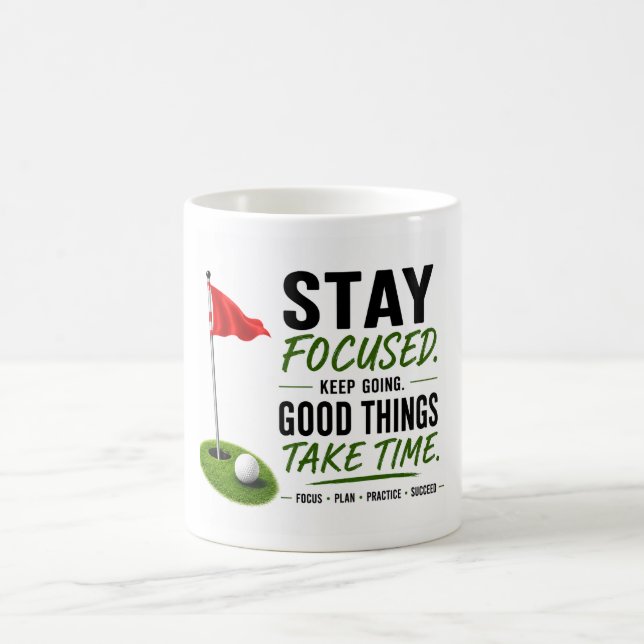 Golf Red Flag Golf Lifestyle Typography Design  Magic Mug (Center)