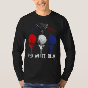 Golf Red White Blue Us Flag Patriotic 4th Of July T-Shirt