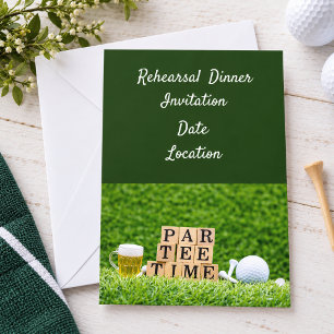 Golf rehearsal Dinner Invitation with ball & beer
