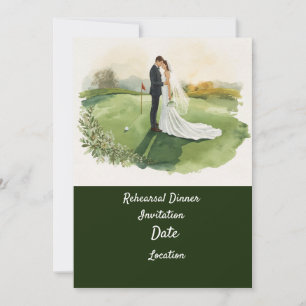 Golf rehearsal Wedding Dinner Invitation 