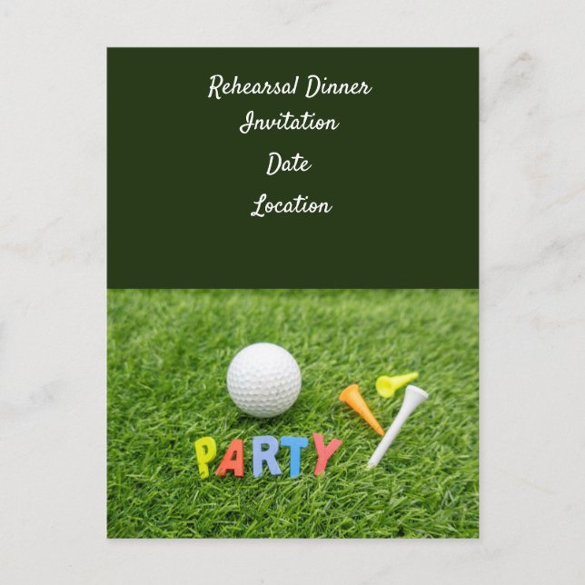 Golf rehearsal Wedding Dinner Invitation   Postcard (Front)