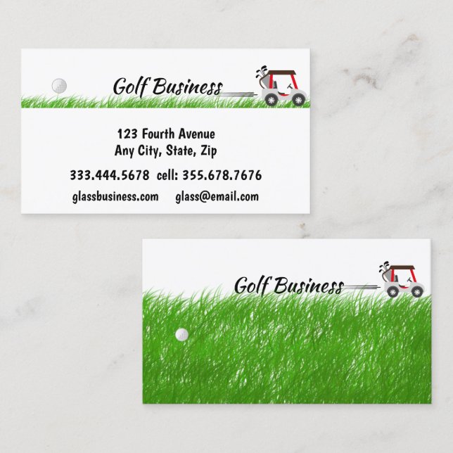 Golf Related Business Carts, Turf, Supplies Card (Front/Back)