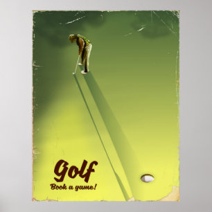 Golf "Réserver un jeu" poster vintage