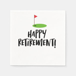 Golf Retire Happy Retirement with golf flag   Napkin