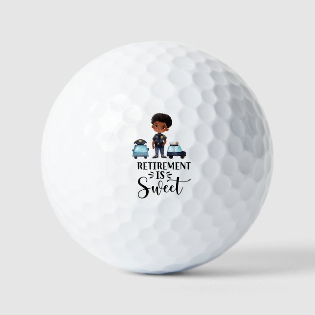 Golf Retired Police Officer Golfer Retirement  Golf Balls (Front)