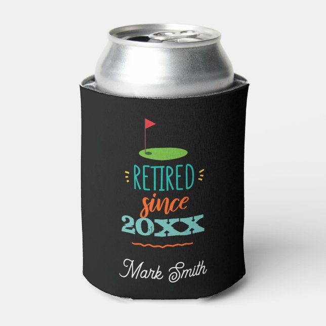 Golf retirement can cooler for retirement party (Can Front)