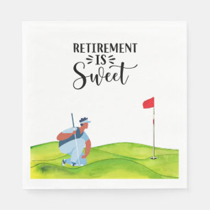 Golf retirement for golfer napkin