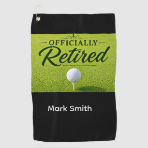 GOLF RETIREMENT for Golfer on green grass Towel
