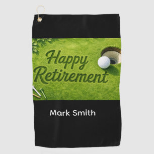 GOLF RETIREMENT for Golfer on green grass Towel