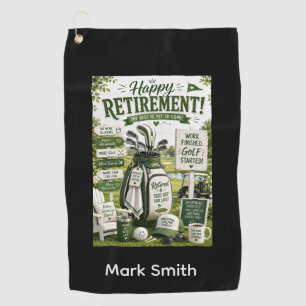 GOLF RETIREMENT for Golfer on green grass Towel