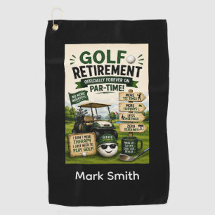 GOLF RETIREMENT for Golfer on green grass Towel