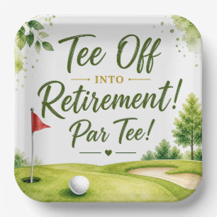 Golf retirement for golfer paper plate