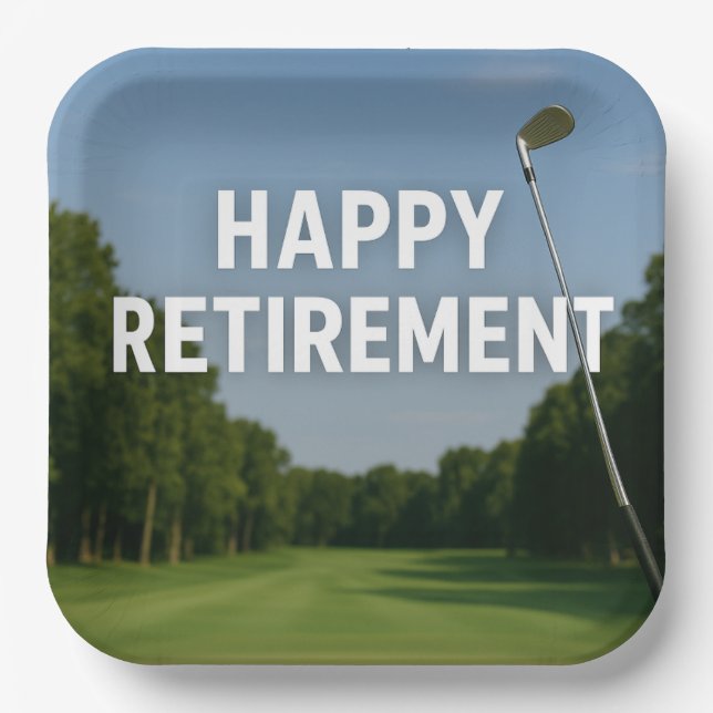 Golf  retirement for golfer  paper plate (Front)