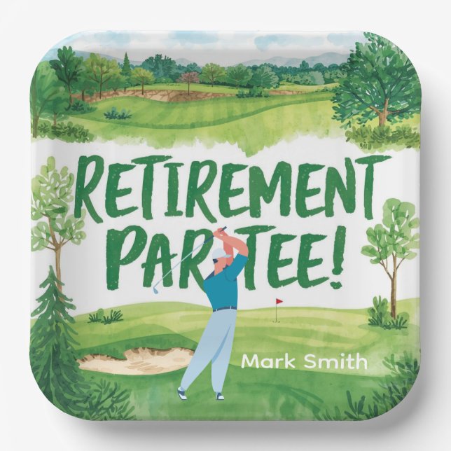Golf  retirement for golfer  paper plate (Front)