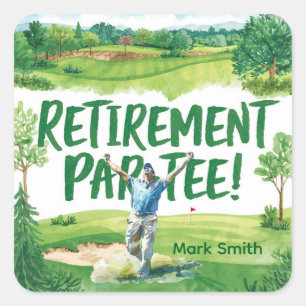 Golf  retirement for golfer  square sticker