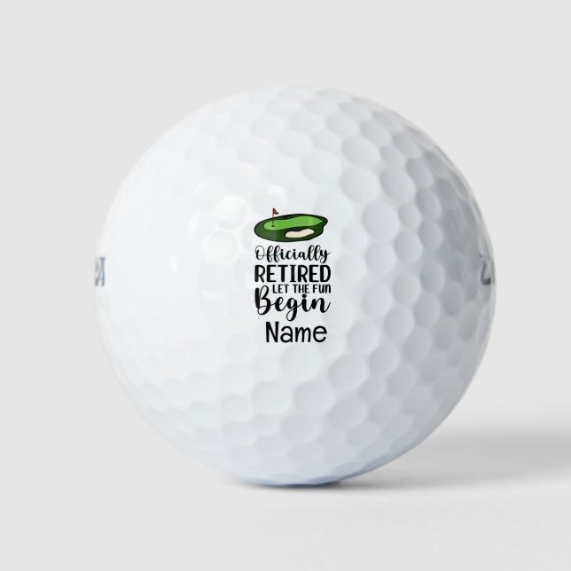 Golf Retirement for golfer with flag on green Balls (Front)