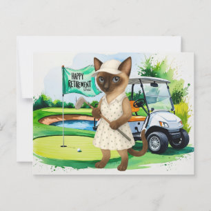 Golf retirement for Siamese Cat lovers Postcard