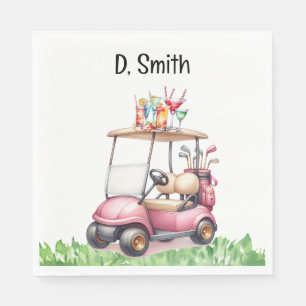 Golf retirement for woman golfer napkin