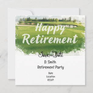 Golf retirement  for woman golfer save the date