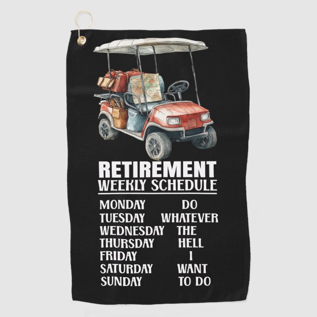 Golf retirement golfing schedule towel (Front)