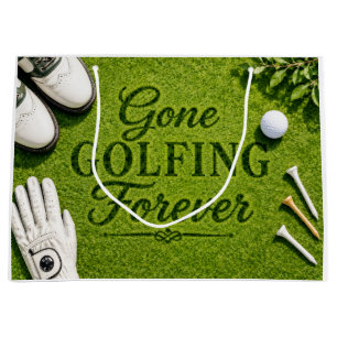 Golf Retirement Gone Golfing  Large Gift Bag