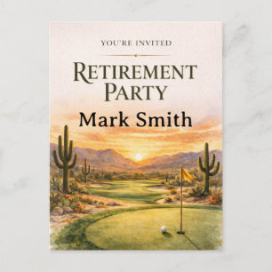 Golf Retirement in Arizona party invitation Postcard