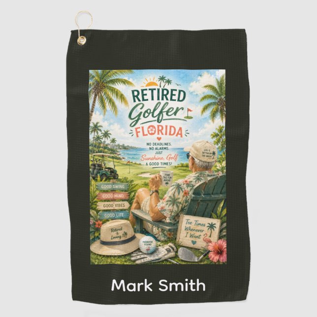 Golf Retirement in Florida themed  Towel (Front)