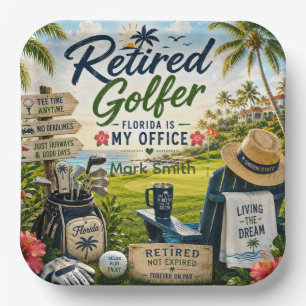 Golf Retirement Living the Dream in Florida Paper Plate