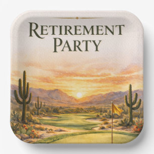 Golf Retirement Party in Arizona Paper Plate