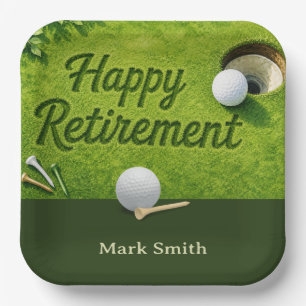 GOLF RETIREMENT Party on the green Paper Plate