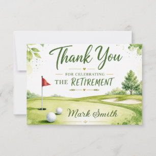 Golf Retirement  Thank You Card