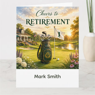 Golf Retirement Themed for Golfer on the Course Card
