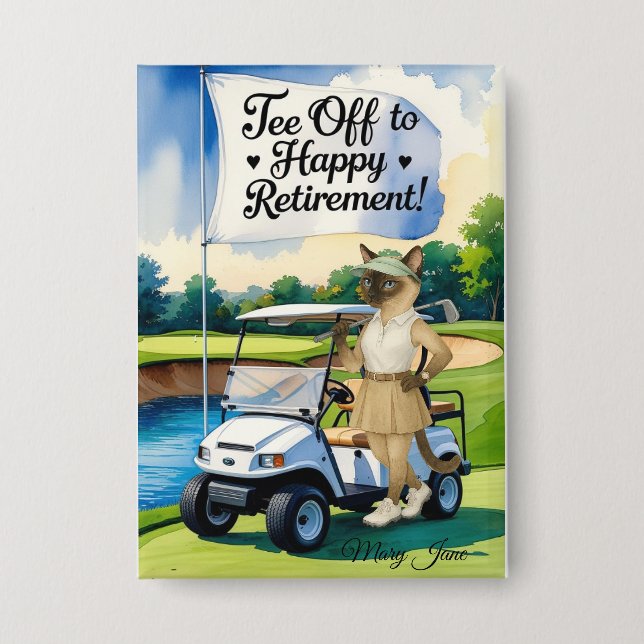 Golf Retirement themed for Siamese Cat lovers (Front)