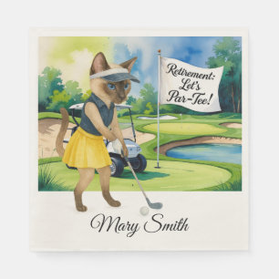 Golf Retirement themed for Siamese Cat lovers Napkin