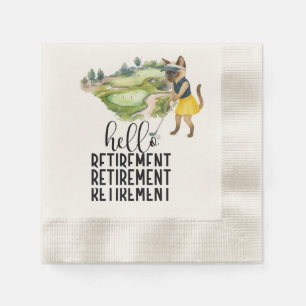 Golf Retirement themed for Siamese Cat lovers Napkin