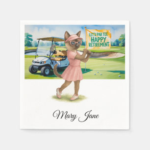 Golf Retirement themed for Siamese Cat lovers Napkin